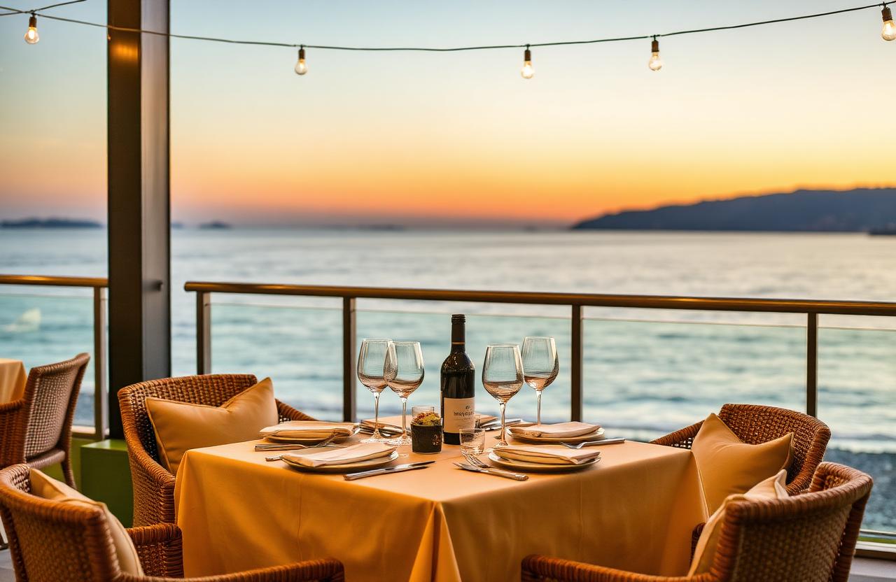 Mesa premium à beira-mar